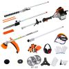 12 in 1 Multi-Functional Trimming Tool, 52CC 2-Cycle Garden Tool System with Gas Pole Saw, Hedge Trimmer, Grass Trimmer, and Brush Cutter EPA Complian