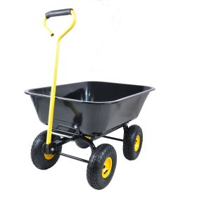 Folding car Poly Garden dump truck with steel frame, 10 inches. Pneumatic tire, black