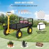 VEVOR Steel Garden Cart, Heavy Duty 1200 lbs Capacity, with Removable Mesh Sides to Convert into Flatbed, Utility Metal Wagon with 2-in-1 Handle and 1