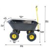 Folding car Poly Garden dump truck with steel frame, 10 inches. Pneumatic tire, black