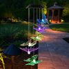 Solar LED Butterfly Wind Chimes Color Changing LED Butterfly String Light Patio Garden Decor