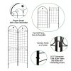 4 Pack Metal Garden Trellis for Climbing Plants Outdoor 86.7'' x 19.7'' Rustproof Plant Support Rose Trellis Netting Trellis Black