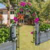 Metal Garden Arch W55'' x H94.5'' Garden Arbor Trellis Climbing Plants Support Rose Arch Outdoor Arch Black