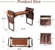 Heavy Duty Garden Kneeler and Seat Stool Garden Folding Bench with with 2 Tool Pouches & EVA Foam Kneeling Pad;  Brown