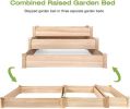 Bosonshop 3 Tier Raised Garden Bed Kit Wooden Planter Box Heavy Duty Solid Fir Wood;  47" x 47" x 21"