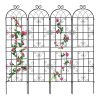 4 Pack Metal Garden Trellis 86.7" x 19.7" Rustproof Trellis for Climbing Plants Outdoor Flower Support Black