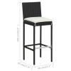 Garden Bar Stools with Cushions 4 pcs Black Poly Rattan