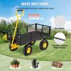 VEVOR Steel Garden Cart, Heavy Duty 500 lbs Capacity, with Removable Mesh Sides to Convert into Flatbed, Utility Metal Wagon with 180¬∞ Rotating Handl