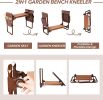 Heavy Duty Garden Kneeler and Seat Stool Garden Folding Bench with with 2 Tool Pouches & EVA Foam Kneeling Pad;  Brown