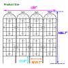 4 Pack Metal Garden Trellis 86.7" x 19.7" Rustproof Trellis for Climbing Plants Outdoor Flower Support Black