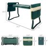 Heavy Duty Foldable Garden Kneeler and Seat Gardening Bench with Two Tool Pouches and 6" Widen Soft Kneeling Pad