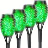 4/8/12pcs/pack Solar Outdoor Lights, 12LED Solar Torch Lights With Flickering Flame For Garden Decor, Mini IP65 Waterproof Landscape Flame Lights For