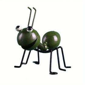 1pc, Metal Ant Ornament, Colorful Cute Insect, Garden Decor, Garden Lawn Decor, Wall Decor, Indoor Decor, Outdoor Decor (Color: Green)