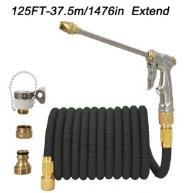 1pc High Pressure Thickened Car Washing Hose; Garden Water Pipe Metal Water Gun Nozzle; Retractable Water Hose Car Washing Tool Set (size: 125FT-37.5m Extend)