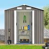 Patio 6ft x4ft Bike Shed Garden Shed; Metal Storage Shed with Adjustable Shelf and Lockable Door; Tool Cabinet with Vents and Foundation for Backyard;