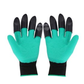 Waterproof Garden Gloves With Claws For Yard Work (Color: Green, Type: 2 pair)