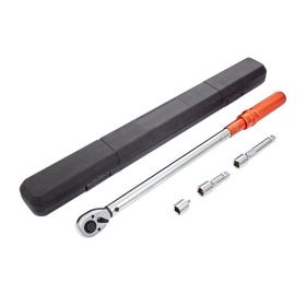 Mechanical Dual Range Scales Torque Wrench Kit with Adapters Extension Rod (Torque Range: 25-250ft.lb (33.9-338.9Nm), Color: As pic show)