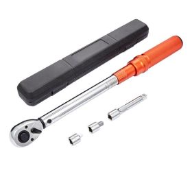 Mechanical Dual Range Scales Torque Wrench Kit with Adapters Extension Rod (Torque Range: 10-150ft.lb (13.6-203.5Nm), Color: As pic show)