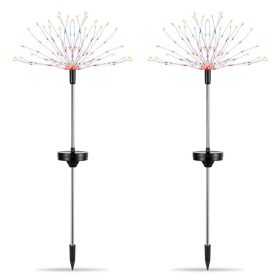 2Pcs Solar Powered Starburst Lights 240 LEDs Firework Lamp Garden Path Decor Lights (Light Color: Color)