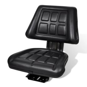 Tractor Seat with Backrest Black (Color: Black)