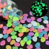 200PCS Pebbles Glowing in The Dark Aquarium Colored Light Rock, Fairy Garden Walkway Decoration Luminous Stone