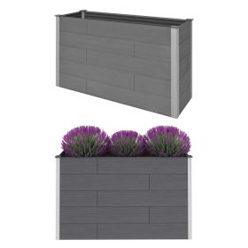 Garden Raised Bed WPC 59.1"x19.7"x35.8" Gray (Color: grey)