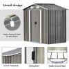 Patio 6ft x4ft Bike Shed Garden Shed; Metal Storage Shed with Adjustable Shelf and Lockable Door; Tool Cabinet with Vents and Foundation for Backyard;