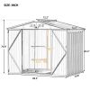 Patio 8ft x6ft Bike Shed Garden Shed; Metal Storage Shed with Adjustable Shelf and Lockable Doors; Tool Cabinet with Vents and Foundation Frame for Ba