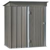 Patio 5ft Wx3ft. L Garden Shed; Metal Lean-to Storage Shed with Lockable Door; Tool Cabinet for Backyard; Lawn; Garden