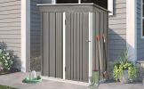 Patio 5ft Wx3ft. L Garden Shed; Metal Lean-to Storage Shed with Lockable Door; Tool Cabinet for Backyard; Lawn; Garden