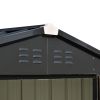 Patio 8ft x6ft Bike Shed Garden Shed; Metal Storage Shed with Lockable Doors; Tool Cabinet with Vents and Foundation Frame for Backyard; Lawn; Garden