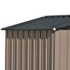 Patio 8ft x6ft Bike Shed Garden Shed; Metal Storage Shed with Adjustable Shelf and Lockable Doors; Tool Cabinet with Vents and Foundation Frame for Ba