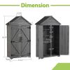 39.56"L x 22.04"W x 68.89"H Outdoor Storage Cabinet Garden Wood Tool Shed Outside Wooden Closet with Shelves and Latch, Gray/Brown