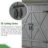 Outdoor Storage Shed with Lockable Door, Wooden Tool Storage Shed with Detachable Shelves and Pitch Roof, Natural/Gray