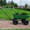 Folding car Poly Garden dump truck with steel frame, 10 inches. Pneumatic tire, 300 lb capacity body 55L Green