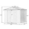 Patio 8ft x6ft Bike Shed Garden Shed; Metal Storage Shed with Lockable Doors; Tool Cabinet with Vents and Foundation Frame for Backyard; Lawn; Garden