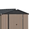 Patio 8ft x6ft Bike Shed Garden Shed; Metal Storage Shed with Adjustable Shelf and Lockable Doors; Tool Cabinet with Vents and Foundation Frame for Ba