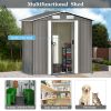 Patio 6ft x4ft Bike Shed Garden Shed; Metal Storage Shed with Adjustable Shelf and Lockable Door; Tool Cabinet with Vents and Foundation for Backyard;