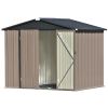 Patio 8ft x6ft Bike Shed Garden Shed; Metal Storage Shed with Lockable Doors; Tool Cabinet with Vents and Foundation Frame for Backyard; Lawn; Garden