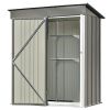 Patio 5ft Wx3ft. L Garden Shed; Metal Lean-to Storage Shed with Adjustable Shelf and Lockable Door; Tool Cabinet for Backyard; Lawn; Garden