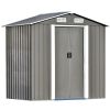 Patio 6ft x4ft Bike Shed Garden Shed; Metal Storage Shed with Adjustable Shelf and Lockable Door; Tool Cabinet with Vents and Foundation for Backyard;