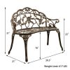 Aluminum Patio Outdoor Garden Bench Chair Loveseat Cast