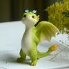 1pc Miniature Fairy Garden Figurines, Cute Resin Dragon Statue, Mini Dragon Reading Figurine, Mini Pink Dragon And Baby Statue, Fairy Garden Decor, Fo