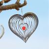 1Pack, 3D Rotating Wind Chime Wind Rotating Ornament Home Garden Decoration Red Heart Love Pendant 20CM/7.87in, Garden Patio Decoration, Commemorate T