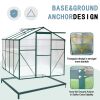 6 x 8 FT Polycarbonate Greenhouse with Roof Vent for Outdoors Gardening Canopy Plants Shed, Silver/Green