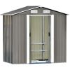 Patio 6ft x4ft Bike Shed Garden Shed; Metal Storage Shed with Adjustable Shelf and Lockable Door; Tool Cabinet with Vents and Foundation for Backyard;