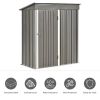 Patio 5ft Wx3ft. L Garden Shed; Metal Lean-to Storage Shed with Adjustable Shelf and Lockable Door; Tool Cabinet for Backyard; Lawn; Garden