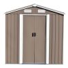 Patio 6ft x4ft Bike Shed Garden Shed; Metal Storage Shed with Lockable Door; Tool Cabinet with Vents and Foundation for Backyard; Lawn; Garden