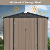 Patio 8ft x6ft Bike Shed Garden Shed; Metal Storage Shed with Lockable Doors; Tool Cabinet with Vents and Foundation Frame for Backyard; Lawn; Garden