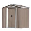 Patio 6ft x4ft Bike Shed Garden Shed; Metal Storage Shed with Lockable Door; Tool Cabinet with Vents and Foundation for Backyard; Lawn; Garden